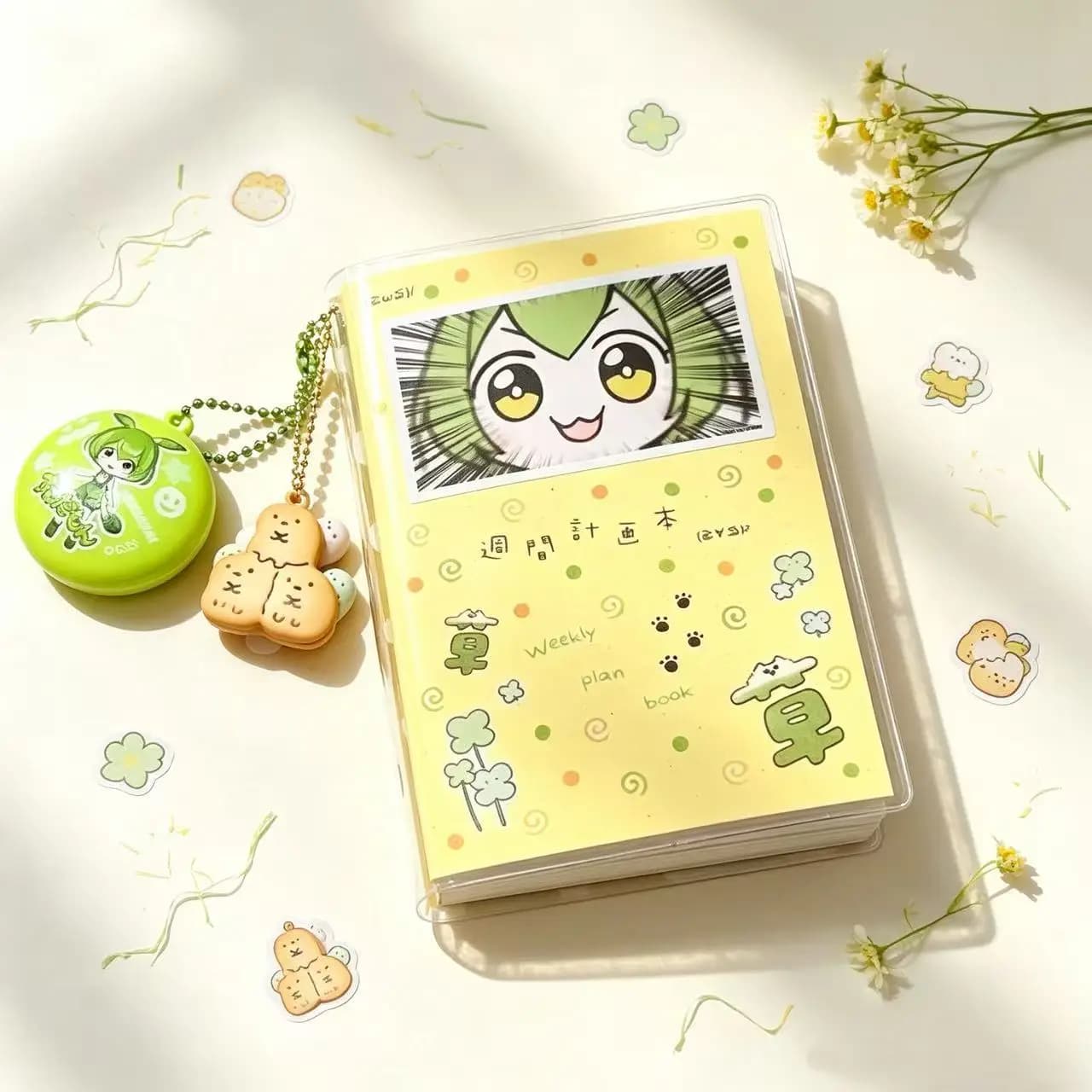 Korean DIY Cute Simple Yellow Undated Planner A7 High-quality Color Inner Pages Weekly Schedule Daily Plan Student Notebook Gift