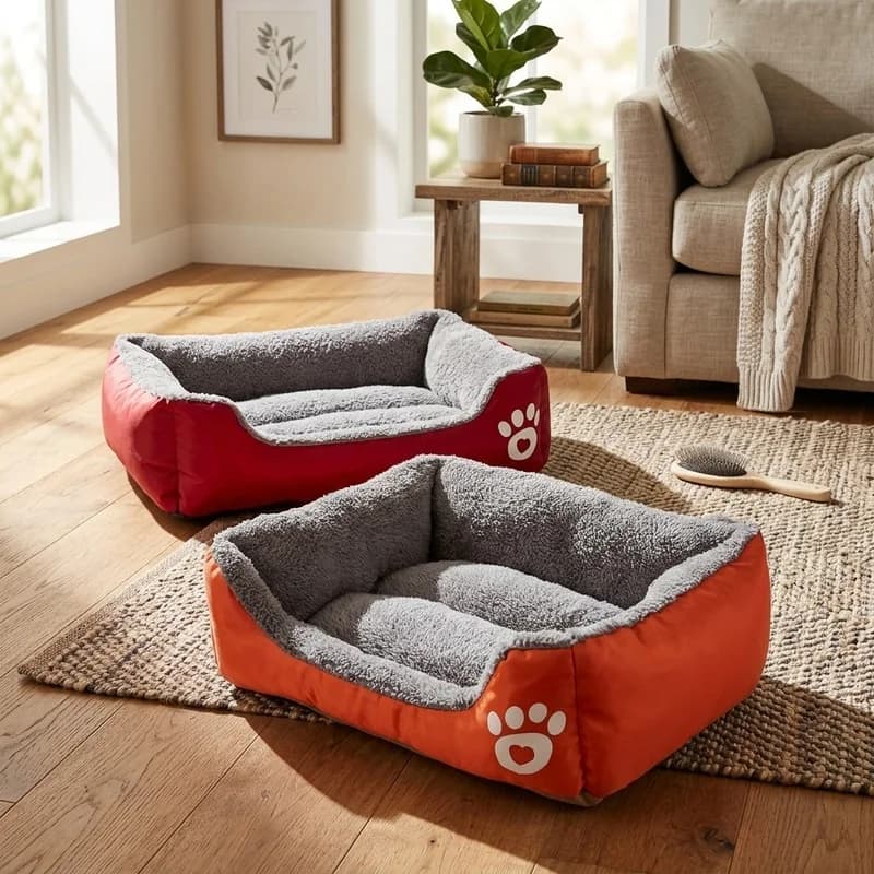 Large Pet House Dog Bed Cat Mat Long Plush Warm Sleeping Cushion Soft Calming Bed for Small Dogs Puppy Chihuahua