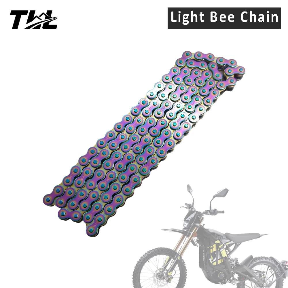 112 maglie Catene colorate non O-ring adatte per parti di catena di accessori per bici da cross per veicoli elettrici Surron Light Bee fuoristrada