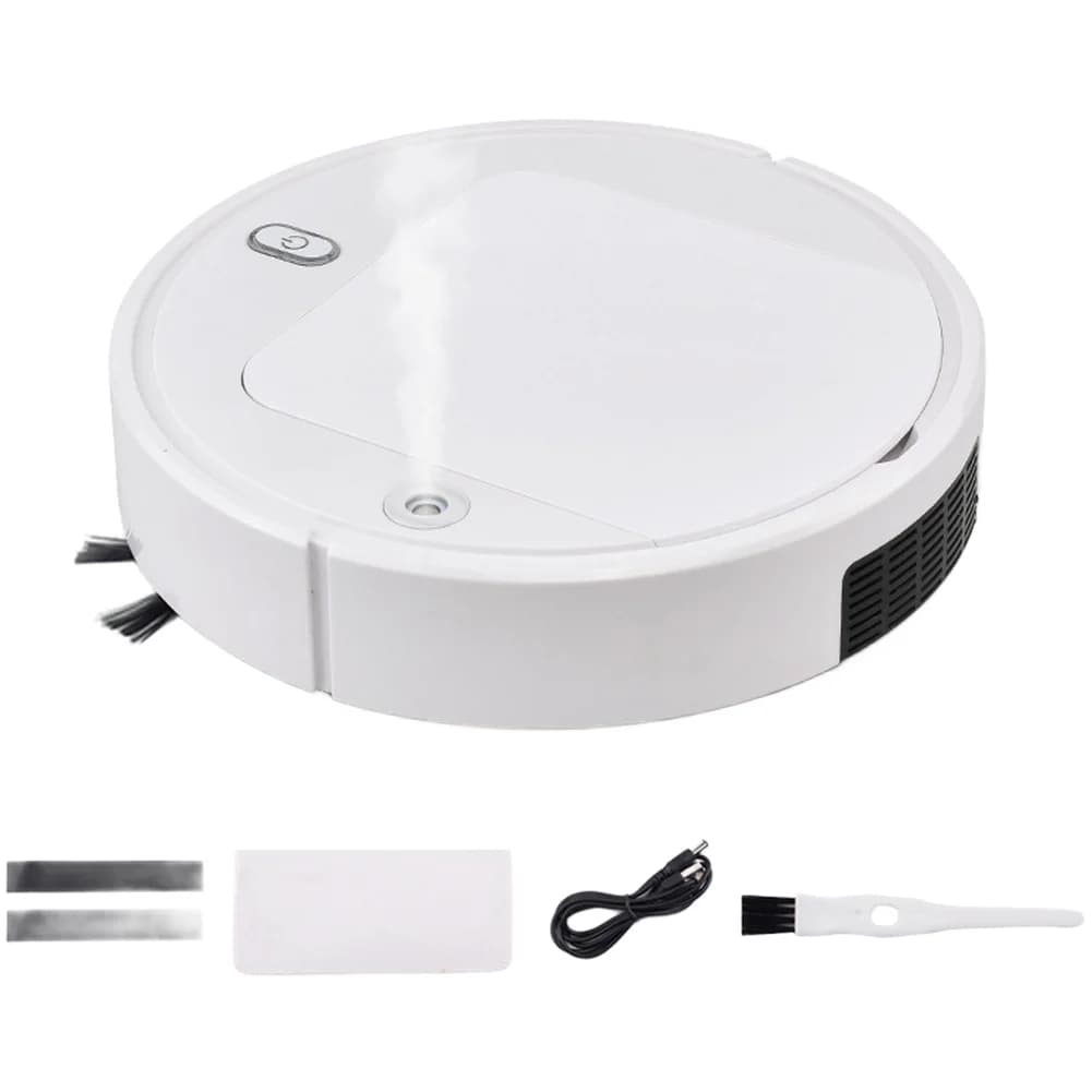 Robot Aspirapolvere con Ricarica USB, Batteria da 120 Minuti, Potenza di Aspirazione 4500Pa, Profilo Basso 6cm per Pulizia Sotto il Letto