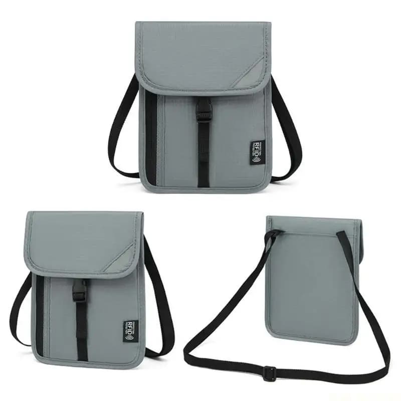 X90D RFIDS Portafoglio da viaggio Porta passaporto Porta passaporto con tracolla regolabile