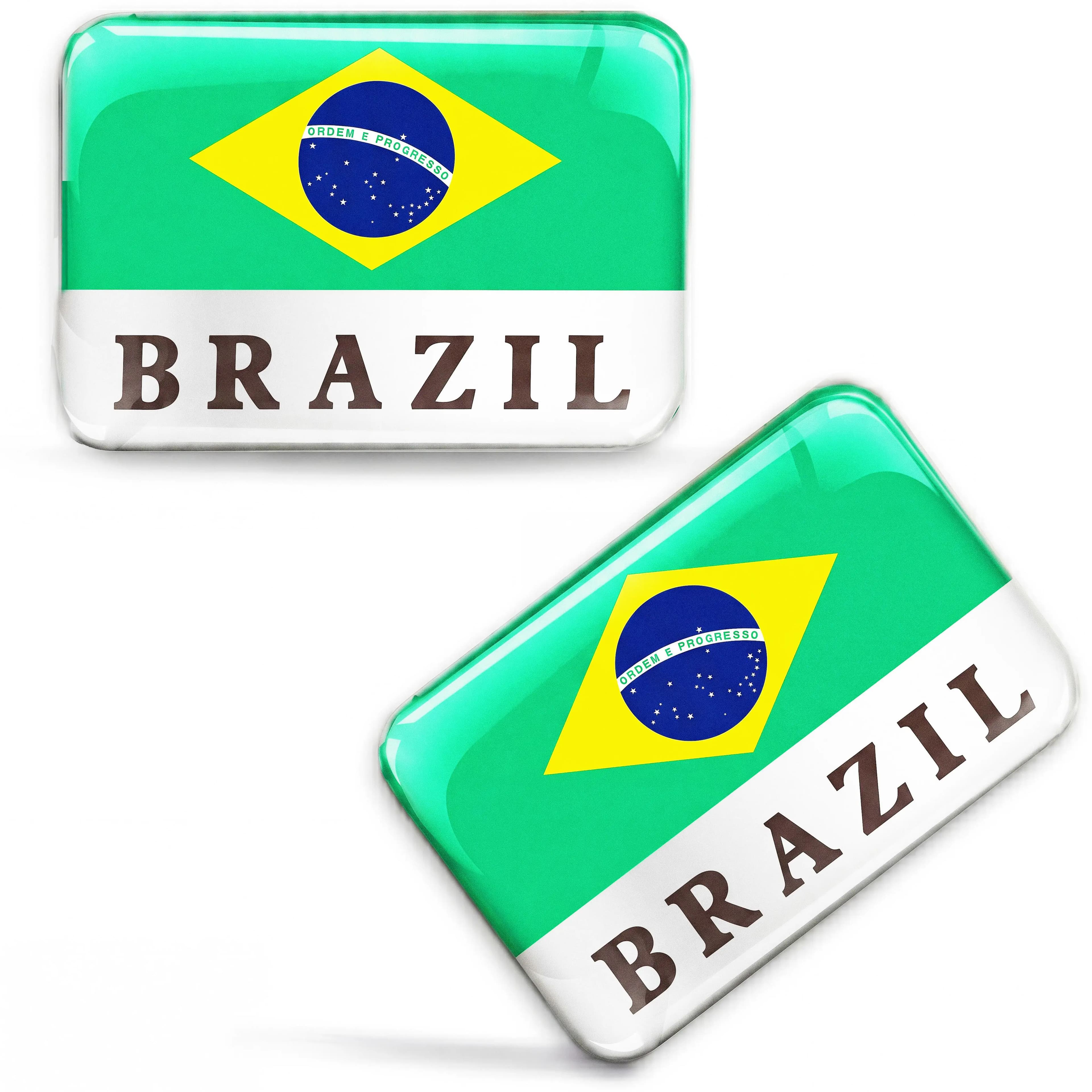 2 adesivi per auto in stile bandiera brasiliana, distintivi per casco moto, emblemi decorativi per tutti i veicoli