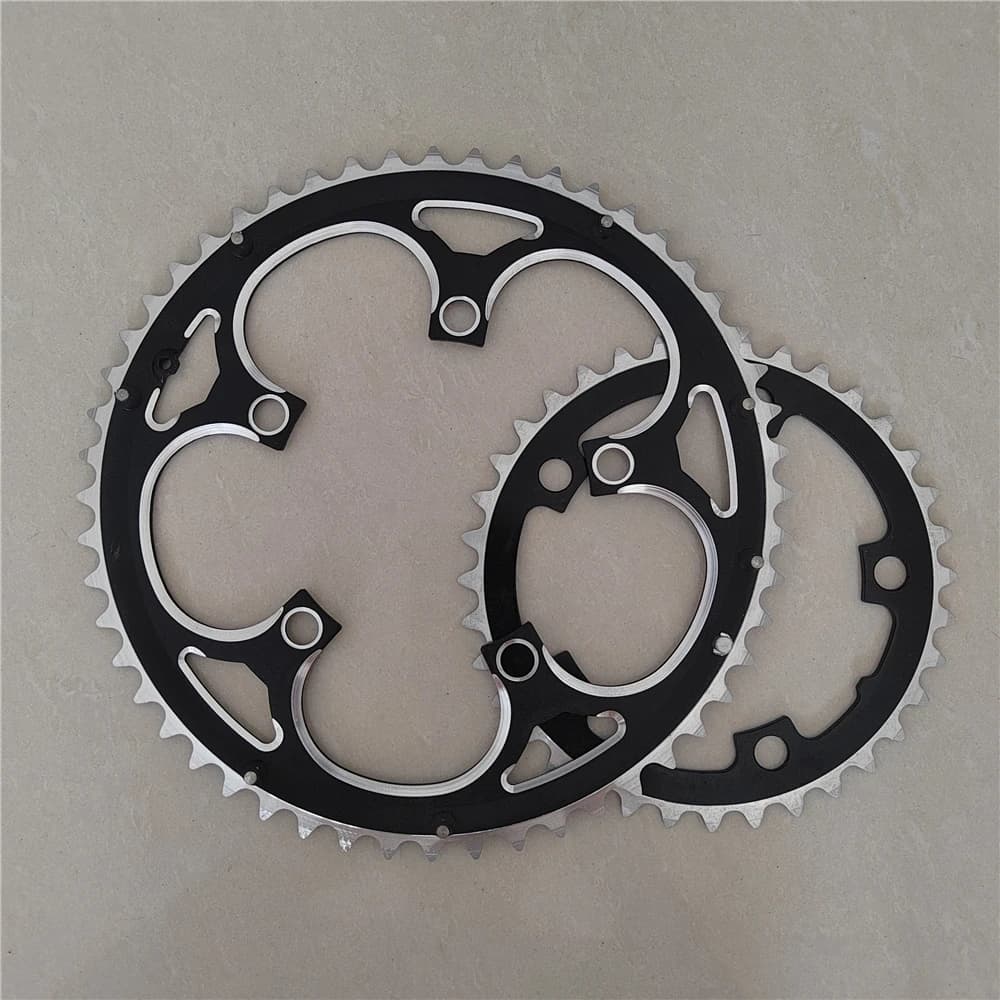 110BCD Corona 52/36T Bici Da Strada Rotonda Doppia Ruota di Catena MTB Pignone In Alluminio 5 Bulloni Pieghevoli Parti di Biciclette 2x