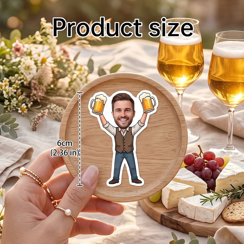 Custom Photo Beer Mug Stickers, Personalized Decal, Beer Lover Gift