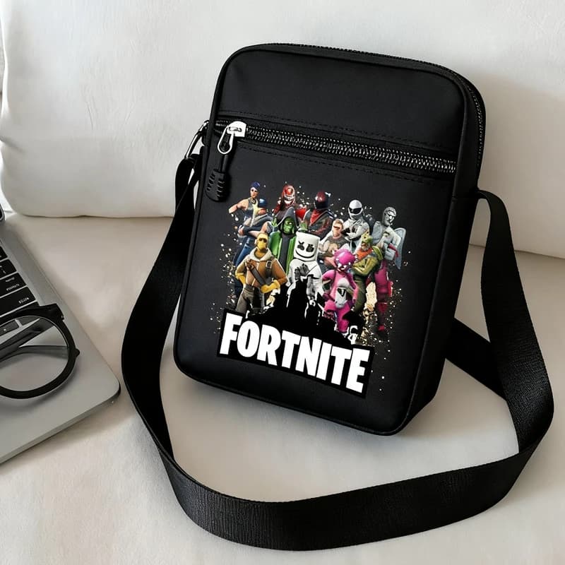 Borsa a tracolla da donna Fortnites Figure con stampa anime Borse a tracolla Oxford Cartoon Fortress Night Phone Borsa shopper semplice
