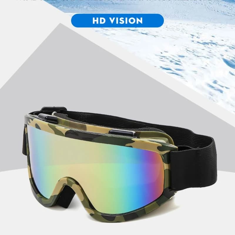 Occhiali da Sci con Montatura Grande e Lenti Colorate, Antiurto e Antiriflesso, Occhiali Sportivi per Neve e Snowboard