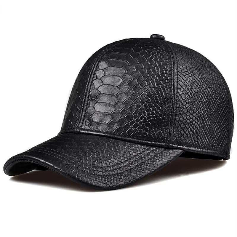 Fashion 2024 New Crocodile Pattern Baseball Caps Tide Cap women Men Autumn Winter Sun Hat Real Leather Peaked Hat Adjustable