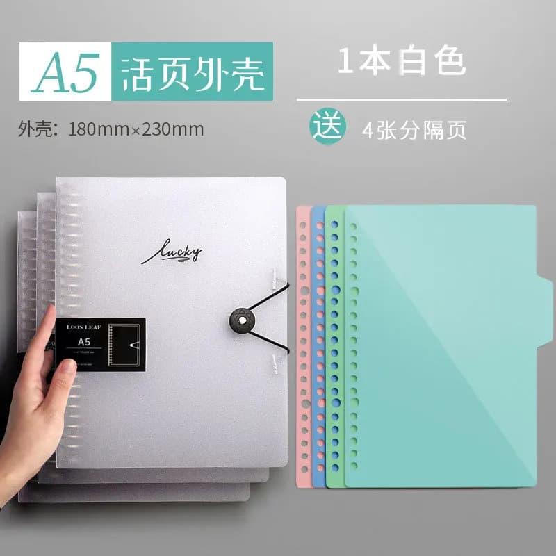 Il taccuino B5 con libro a fogli mobili con clip in metallo A4 può essere diviso con guscio in PP con anello in ferro