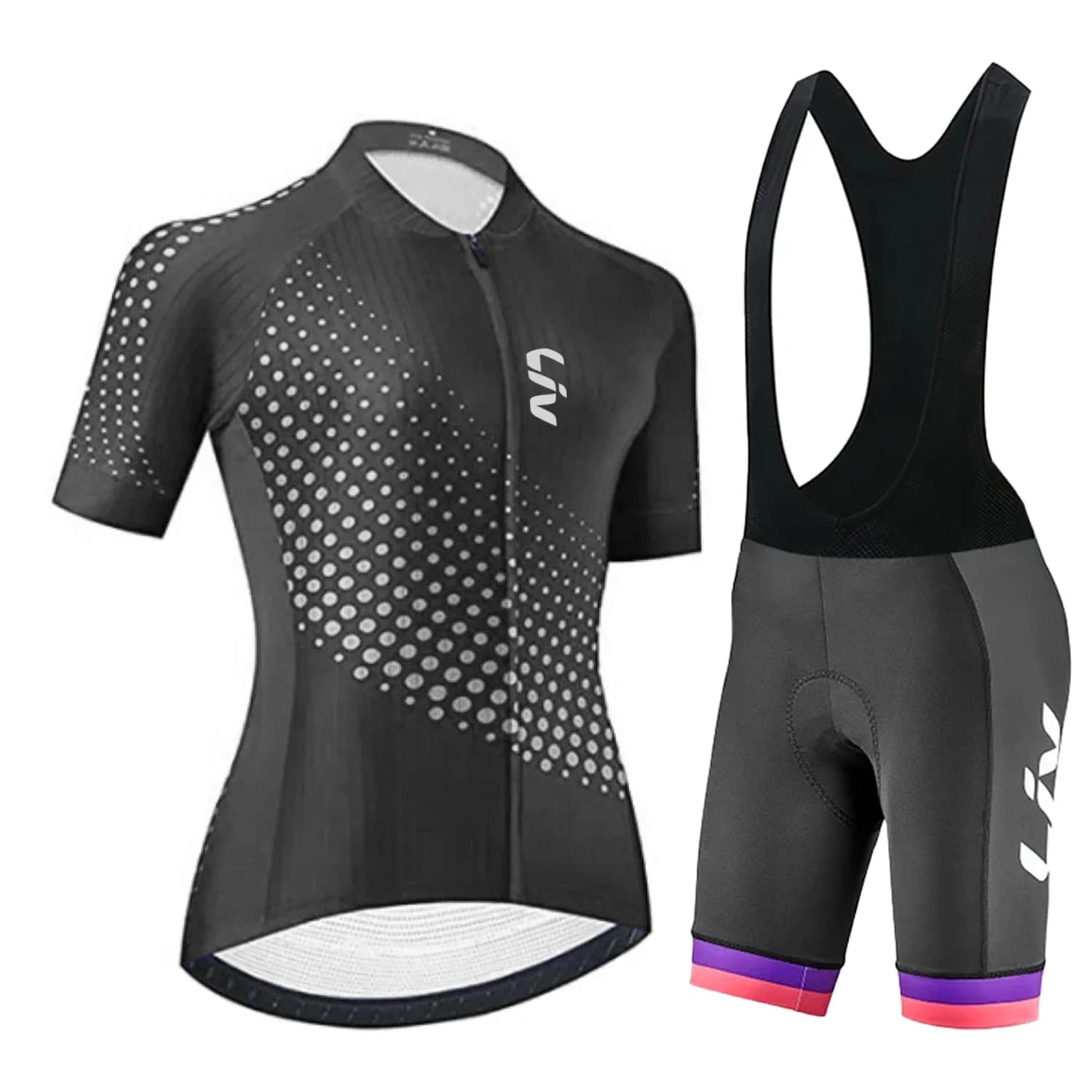 LIV Women's summer cycling suit, short sleeve bicycle mesh, fast drying, UV-resistant, road cycling suit for outdoor racing