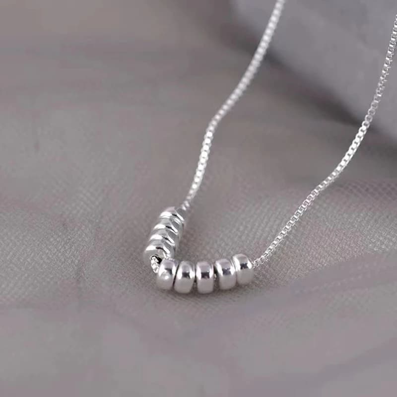 New 925 Sterling Silver Necklace Simple Personality Charm Woman Pendant Geometric Shape Choker Birthday Gift Exquisite Jewelry