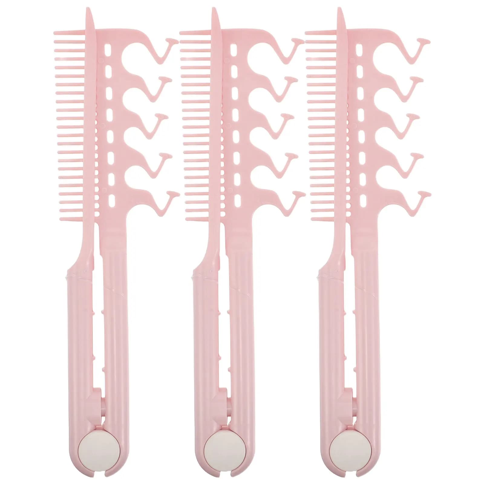 Set di 3 Pettini Antistatici per Lisciare i Capelli, Pieghevoli a Forma di V, Portatili da Viaggio, Strumento di Styling per Capelli
