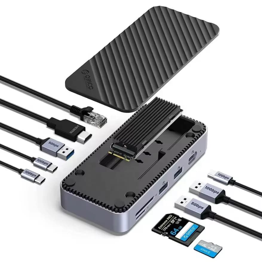 Per Docking Station Orico 10in1 M.2 NVME SATA SSD CASE Supporto multifunzionale 4K per custodia HDD NVME