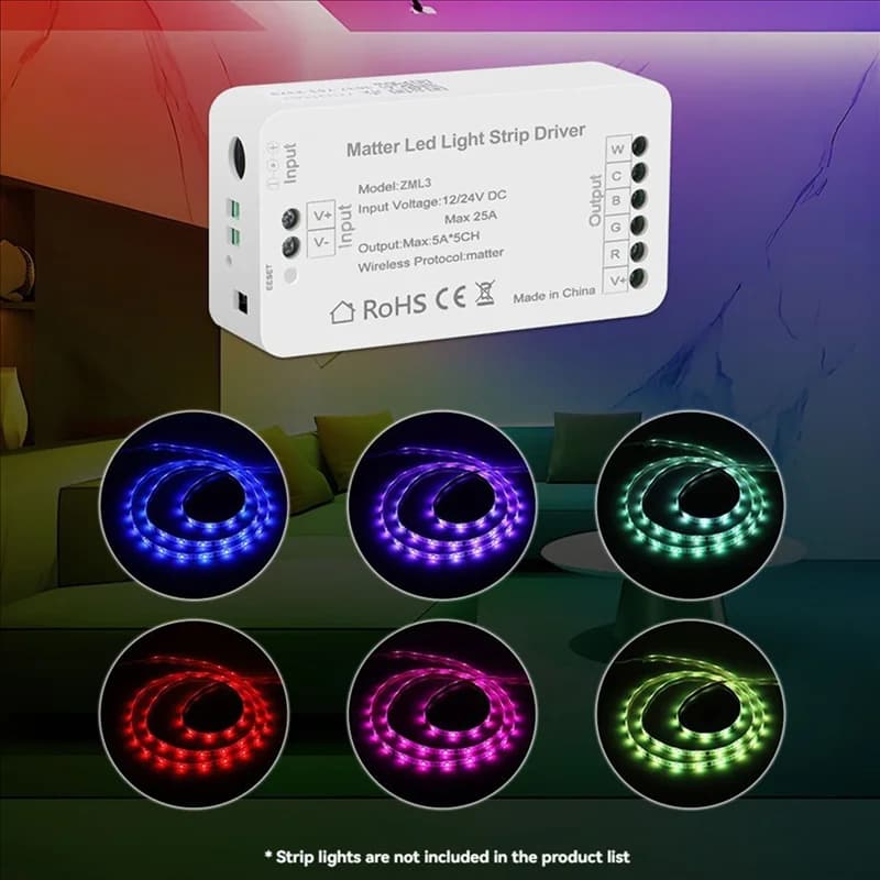 BTLIFE-3X Matter Wifi Controller luce di striscia LED Controller RGBCW Striscia LED Bixb/Siri/Per Google Home/Per supporto controllo Alexa