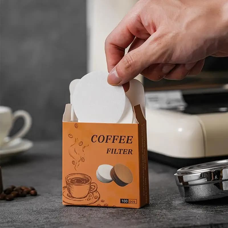 100 pz/set Caffè Filtro di Carta Filtri di Carta Espresso 51mm 53mm 58mm Puck Schermo Per Delonghi Breville Portafiltro Macchine Utensili