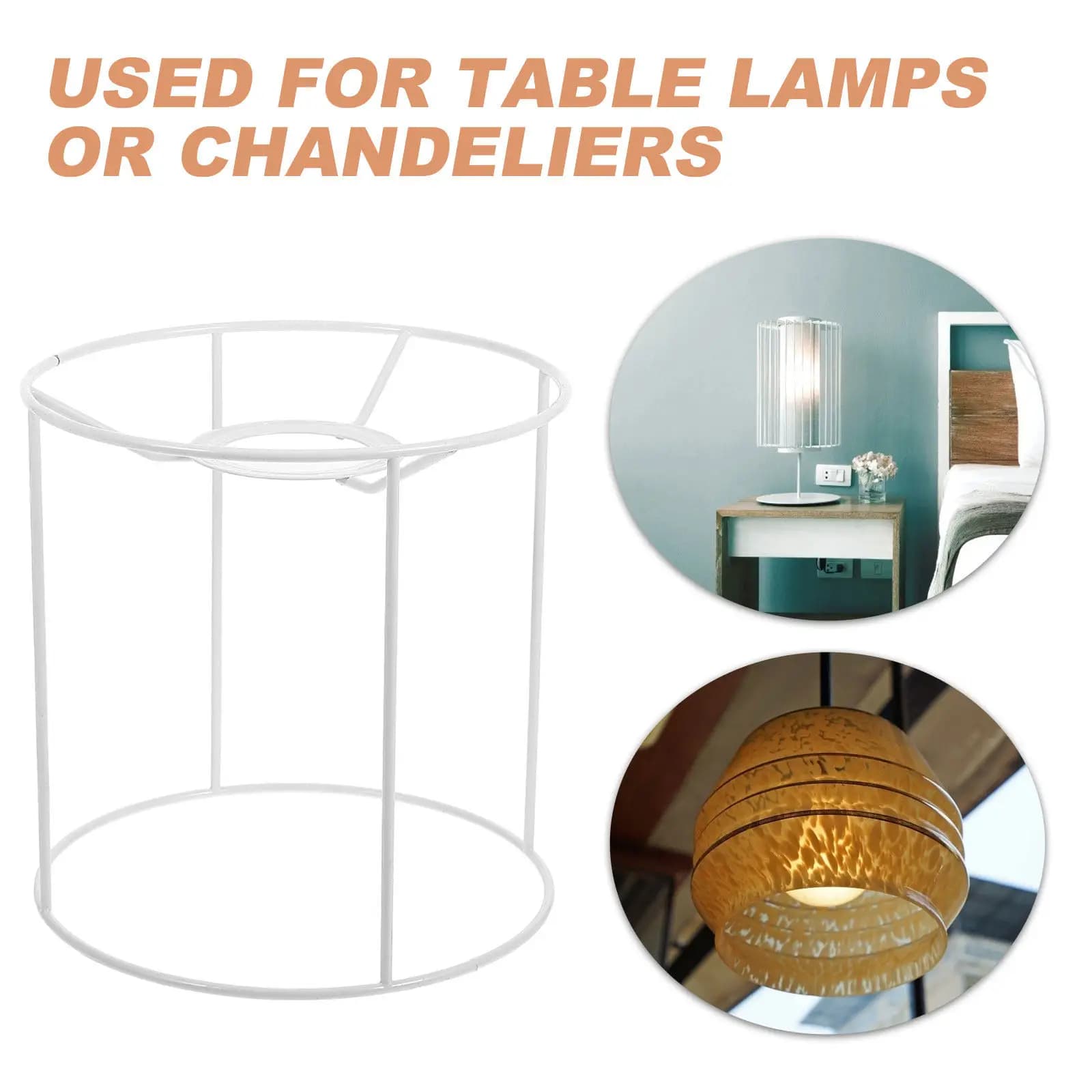 Supporto per Paralume Fai-da-Te in Filo Metallico per Lampada da Tavolo, Lampadario, Luce Pendente, Decorazione Industriale Moderna per Casa e Ufficio