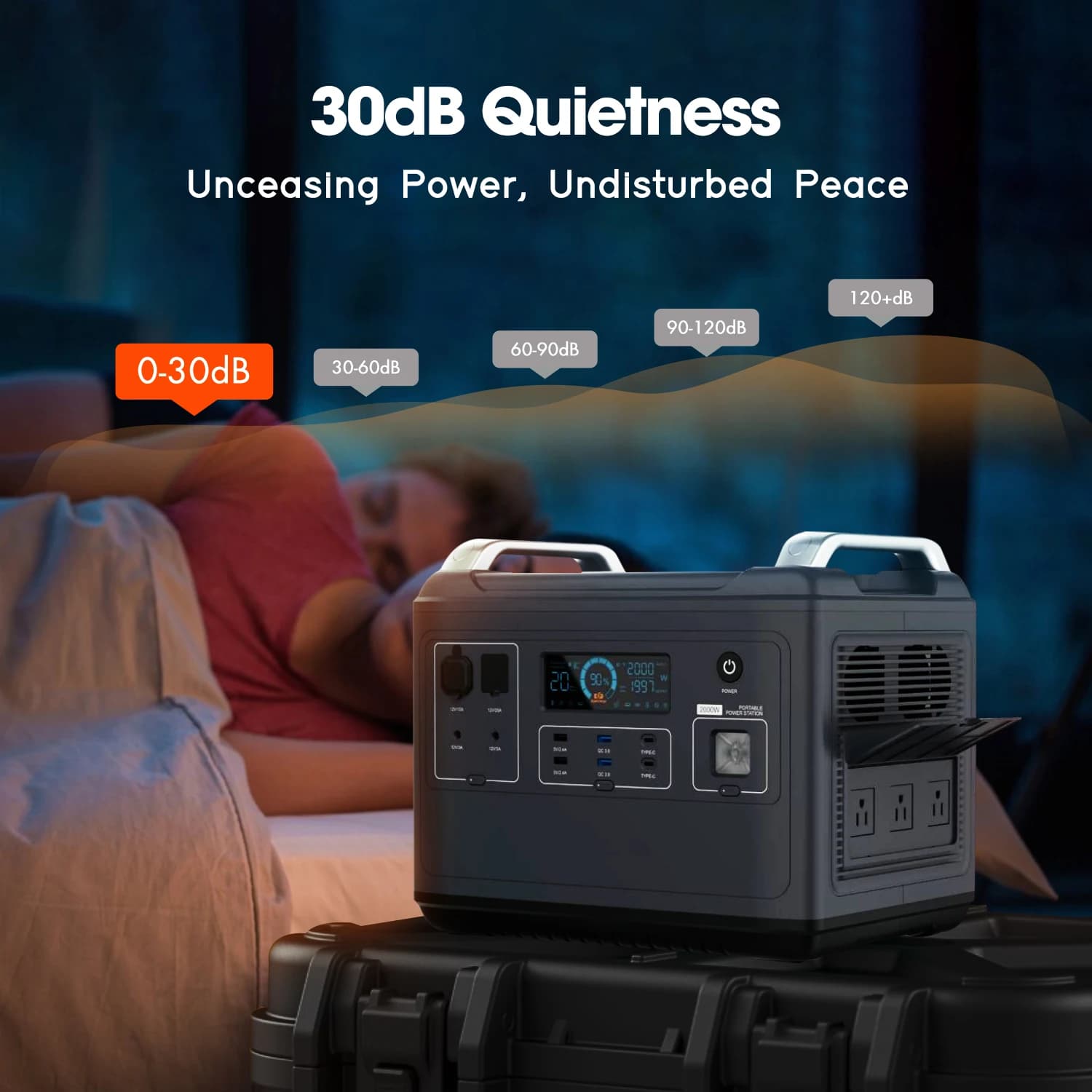 Power Dream 2000W AC Stazione di energia solare portatile 110V/220V con batteria al litio USB Generatore di energia portatile per avviamento di emergenza