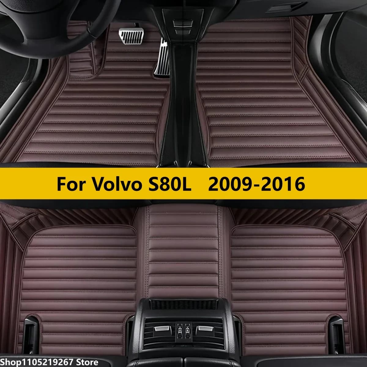 Custom Car Floor Mats For Volvo S80L 2009 2010 2011 2012 2013 2014 2015 2016 Auto full set carpet pads leather foot mat rugs