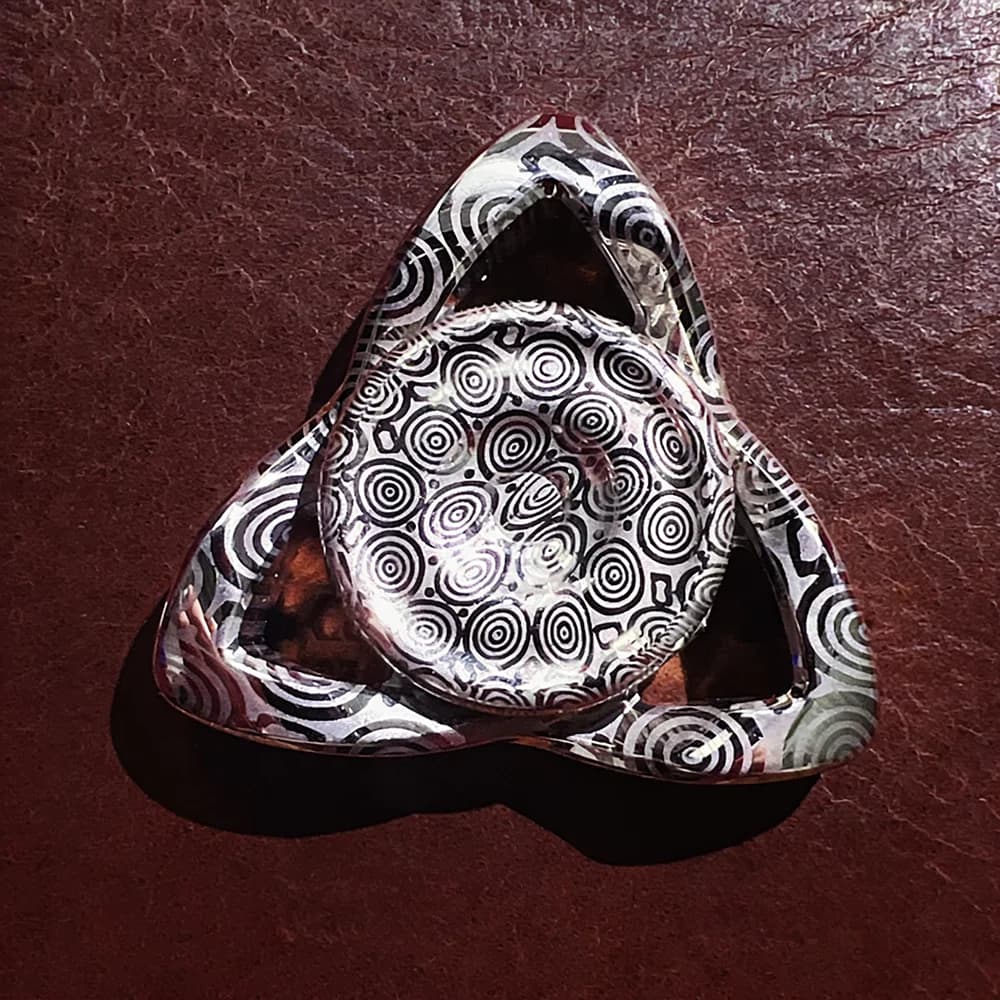 Sangue brillante EDC String Sin Damasteel Fidget Spinner Fidget Toy per adulto Fidget Spinner a tre pale Handling Feel Gyro