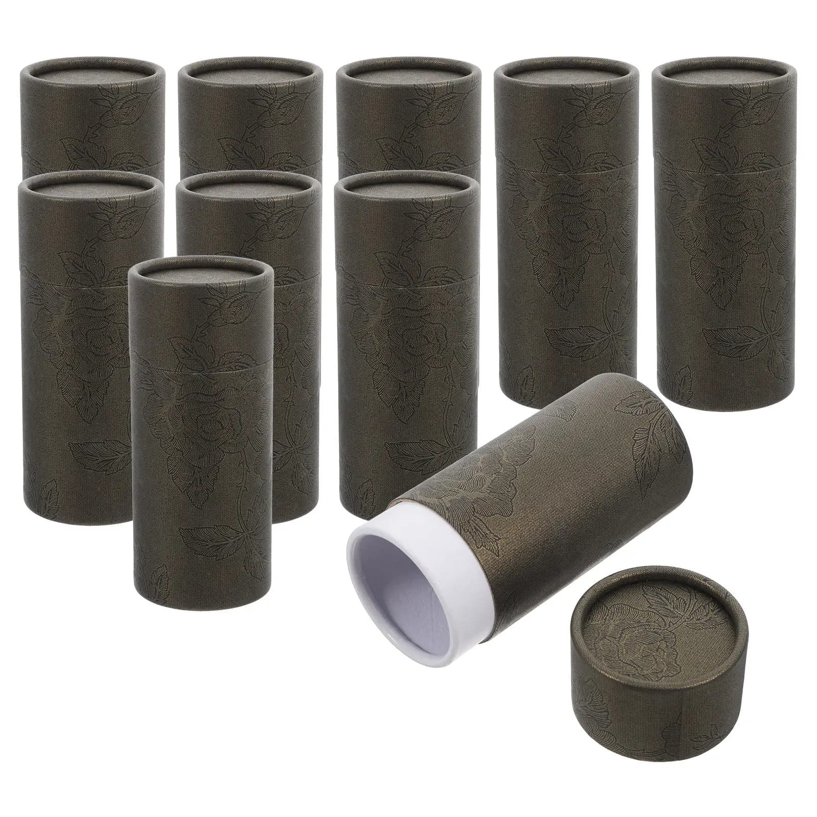 10Pcs Essential Oil Bottle Paper Tube Packaging Round Cardboard Box Cylinder Paperboard Tubes for Lip Balm Skincare Storage