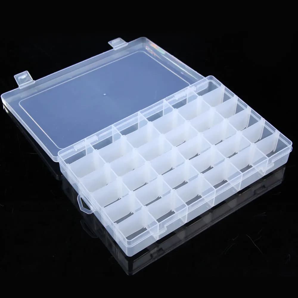 Contenitore di stoccaggio a 36 griglie Scatola di immagazzinaggio in plastica trasparente Accessori pratici per nail art portatili ecologici multifunzione