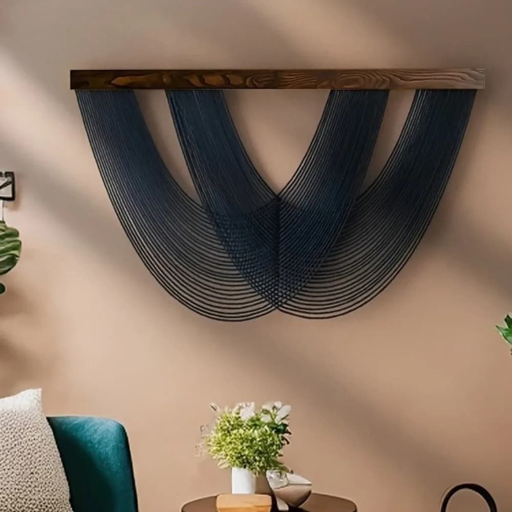 Hand-Woven Wall Hanging Tapestry Large Size Wall Art Cotton Rope Tapestry Nordic Style Macrame Wall Hanging Living Room Decor