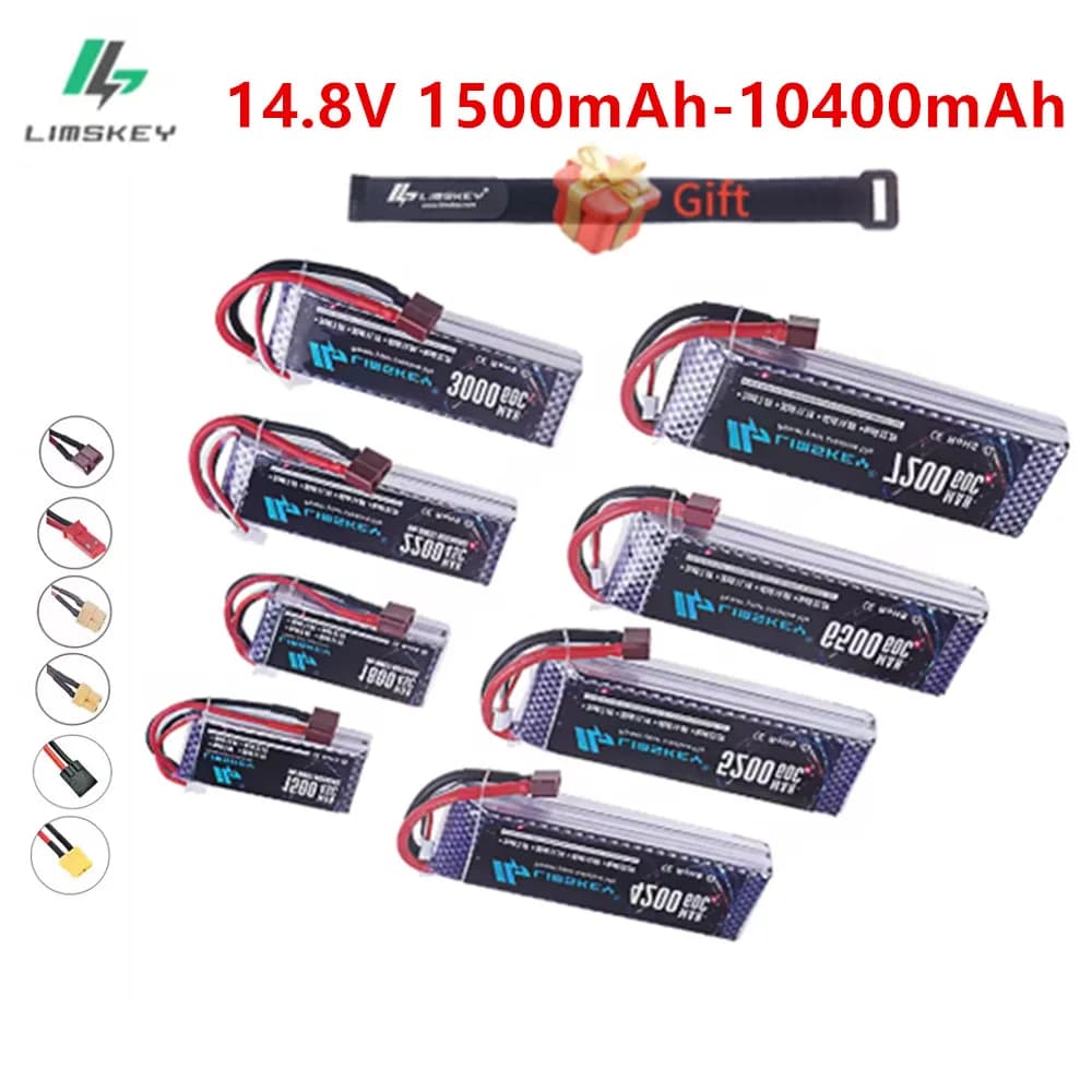Batteria Lipo 60C 14,8 V 4S 1500 mAh 1800 mAh 2200 mAh 2800 mAh 3300 mAh 5200 MAH 6000 MAH 7200 MAH XT60 Deans T Drone FPV Aereo