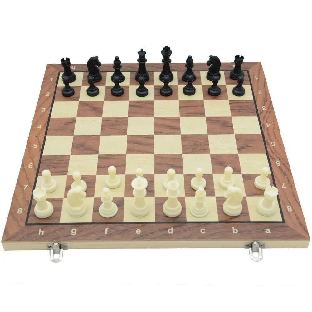 Scacchiera in Legno Massiccio, Set di Scacchi Internazionali Magnetici Pieghevoli, Gioco Educativo Standard Portatile
