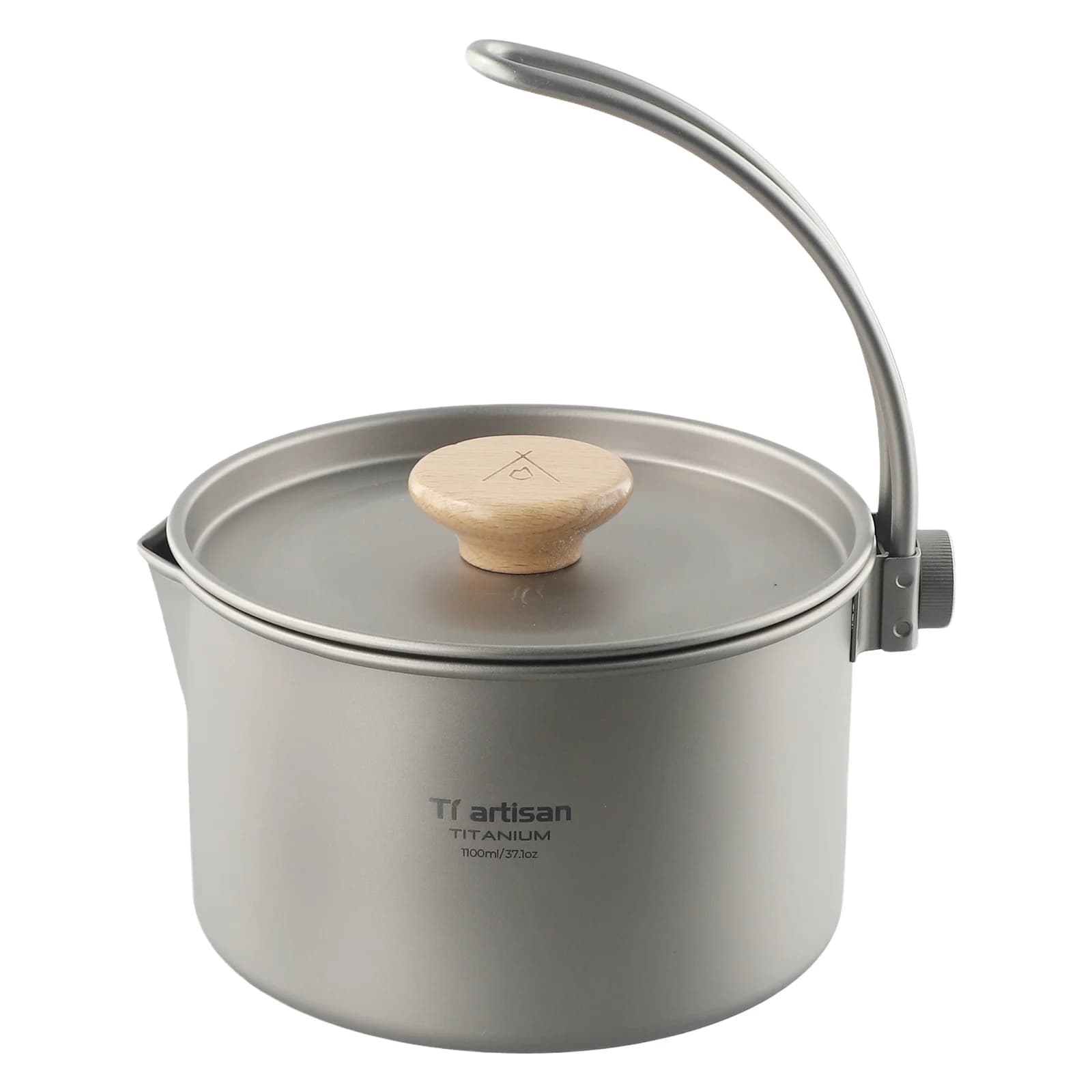Brand New /Titanium /Pot /1.1L Bushcraft Hanging Cookware With Detachable Handle For Camping Hiking Backpacking Survival Outdoor