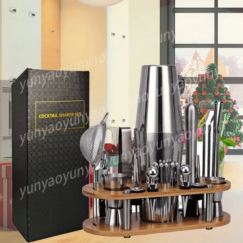 Set da Barman Professionale 23 Pezzi - Set Shaker Boston, Utensili da Bar in Acciaio Inox per Casa/Bar, Facile da Pulire