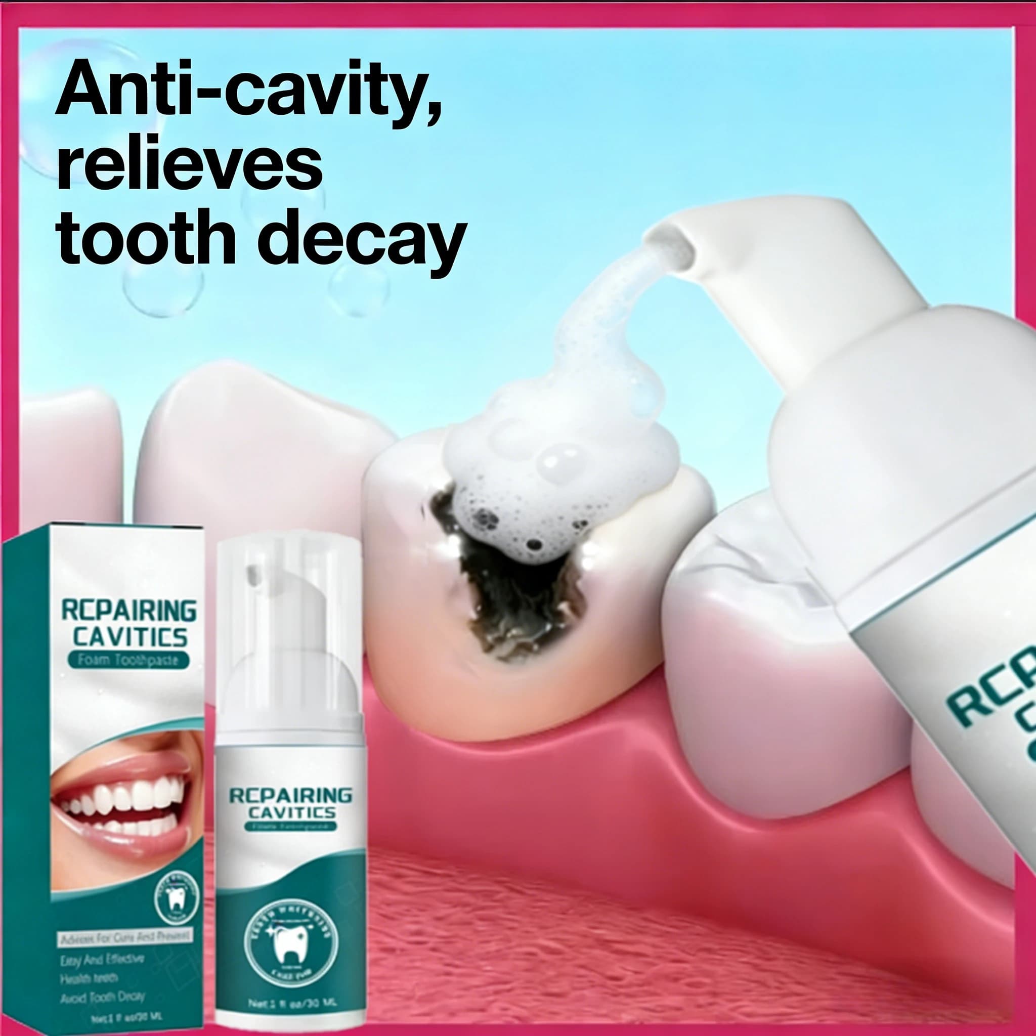 Dentifricio Anticarie 100% Efficace, Prevents Caries, Protects Tooths, White and Cleans in Depth for a Fresh Food