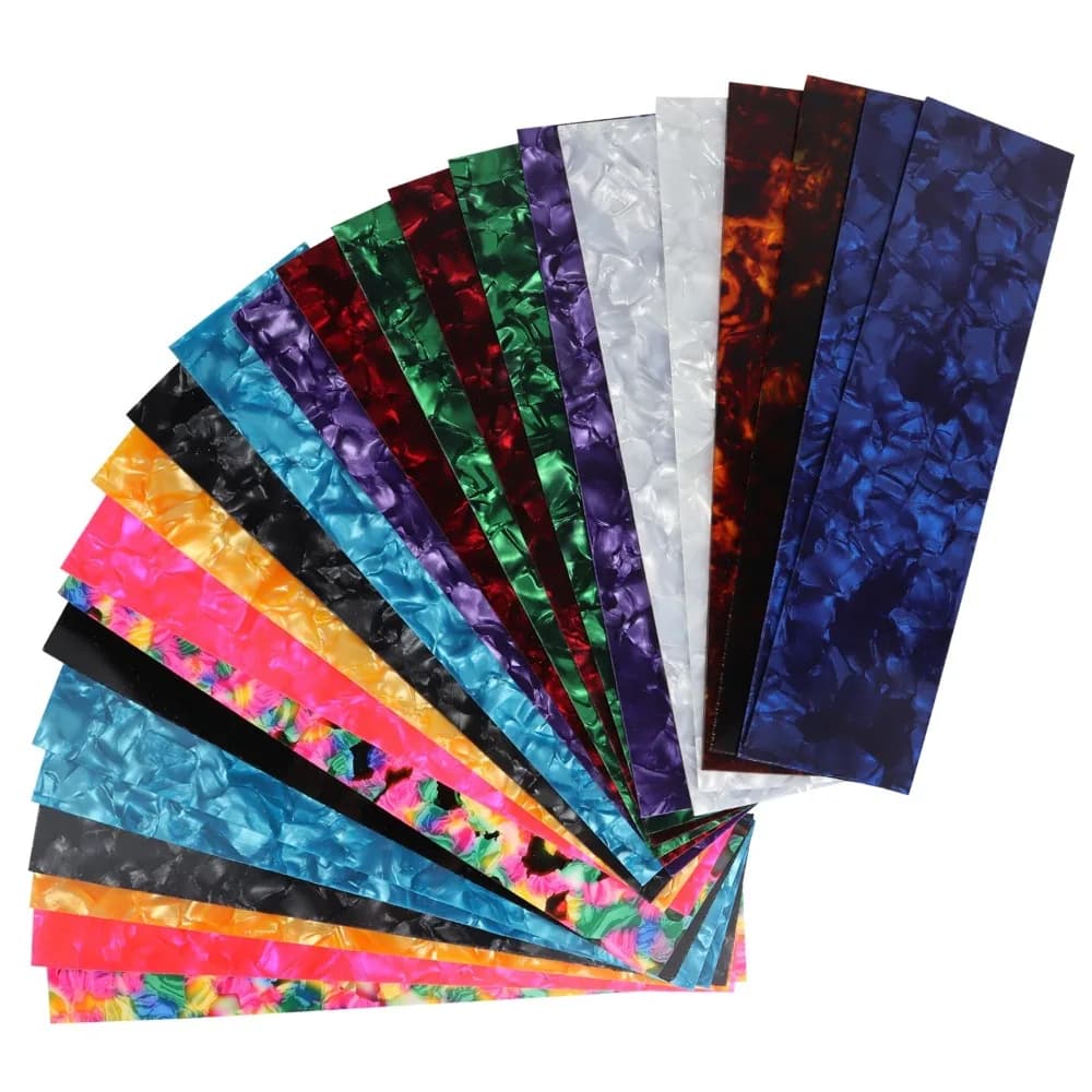 25Pcs Celluloid Guitar Pick Punch Rectangle Random color Celluloid Sheet Film Strips Stringed Instrument Accessories
