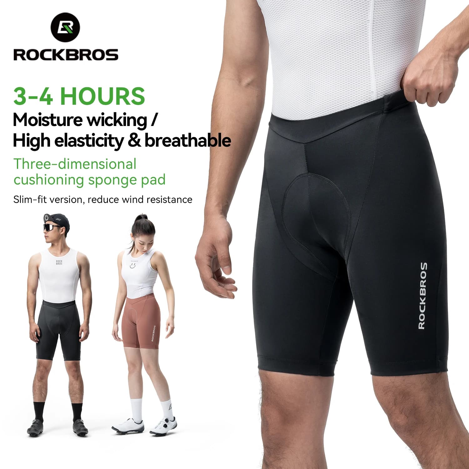 ROCKBROS MTB bike shorts with summer 3D padding Man Woman Women's Breathable Cycling Shorts Fast Drying Sports Footwear Bearing Bicycle Shorts Pants