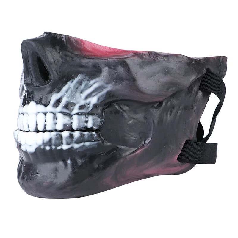 Maschera Teschiata in Silicone Elastico, Mezza Maschera Traspirante per Cosplay Fetish, Copricapo di Halloween, Giocattoli Sessuali per Adulti per Coppie, Uomini e Donne