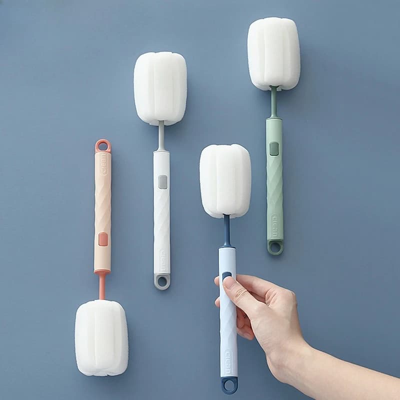 Spazzola per biberon staccabile Rotazione di 360 gradi Ciuccio per bambini Tazza Spazzole per pulizia capezzoli Set Spazzole per biberon portatili morbide Nuovo