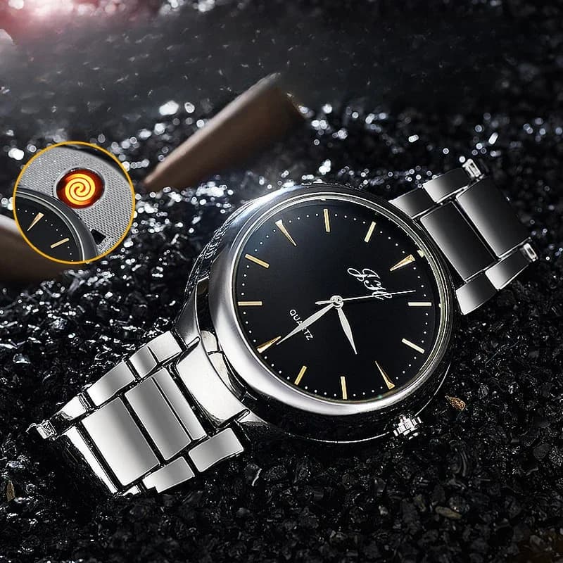 New Multifunctional Metal Watch USB Charging Lighter Creative Ignition Watch High-end Gift Electric Lighter Rechargeable