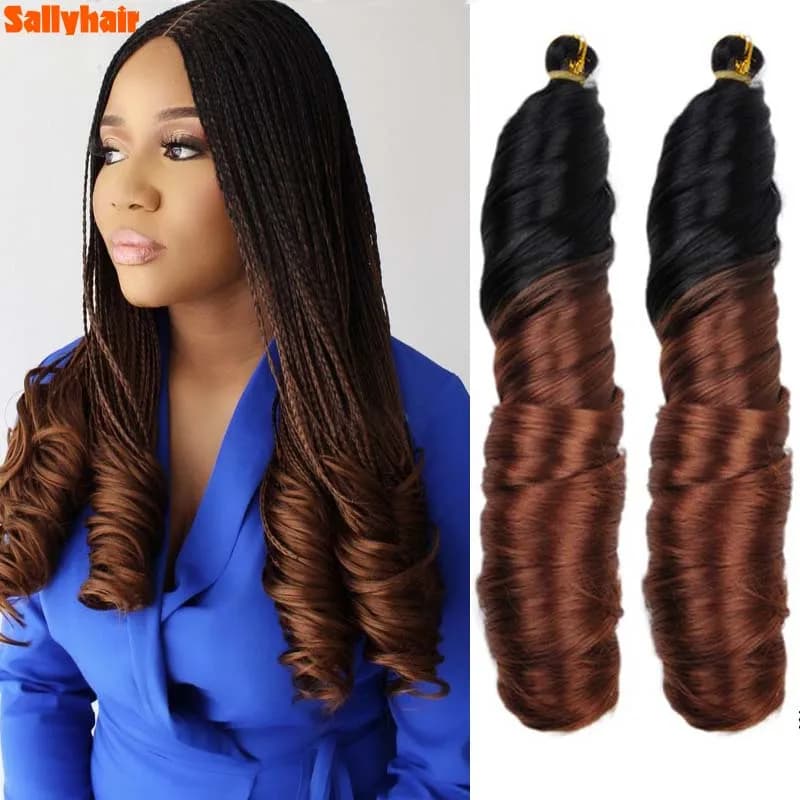 SallyHair Synthetic French Curly Braided Hair 14 inch 150g Unleashed Wave Pre-Elongated Spiral Hair Extensions