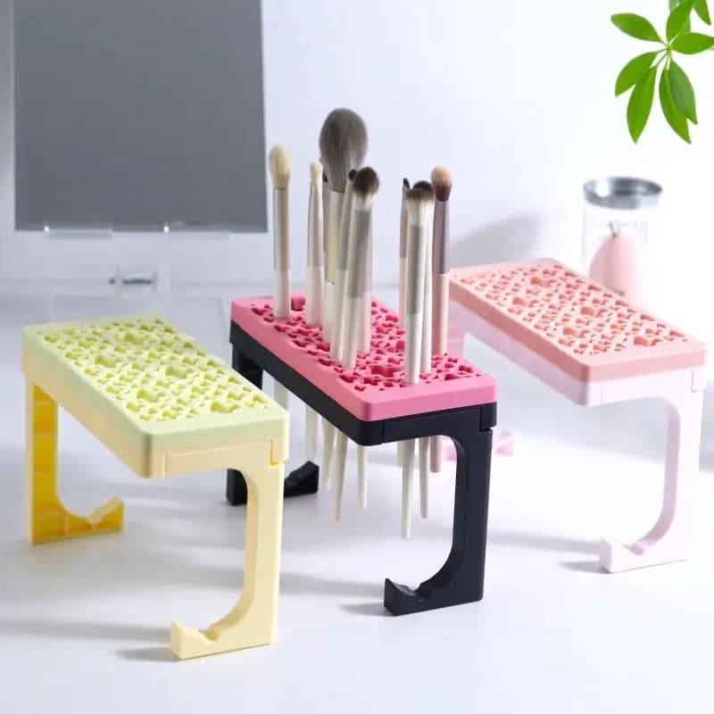 Porta pennelli per trucco in silicone Supporto per asciugatura Set per trucco Custodia per penna per unghie e organizer per pennelli per pittura adatto per maniglie di tutte le dimensioni