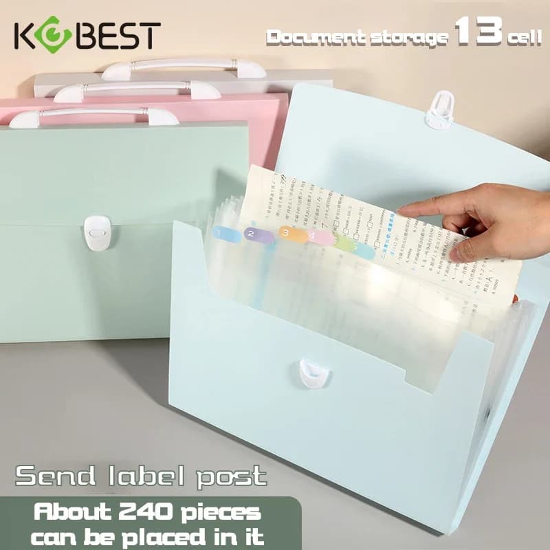 Expandable document holder in A4 format with 13 pockets, paper document holder, organ bag holder, office organizer and school