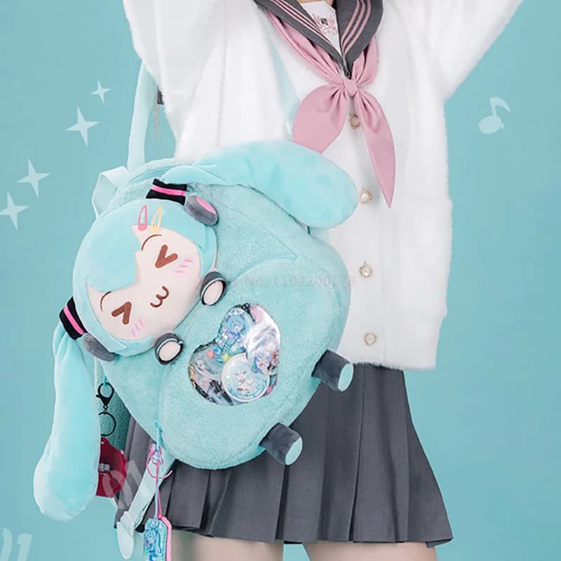 Moeyu Hatsune Miku Plush Backpack Squint Series Stuffed Plush Bag Kawaii Cosplay Miku Bag Birthday Gift Anime Peripheral