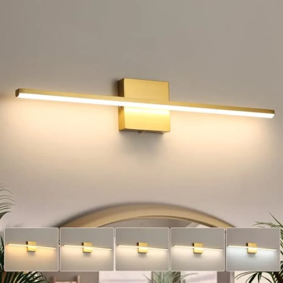 Lampada Moderna per Specchio da Bagno 24 Pollici 18W, Applique LED Dimmerabile 5CCT per Bagno e Ristorante