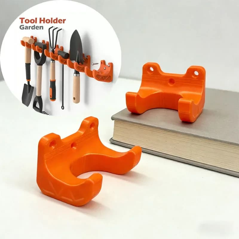 6Pcs Heavy Duty Wall Mount Garden Tool Hooks, Multi-Function Organizer Rack For Rakes, Shovels & Brooms, Garage & Shed Storage With Screws