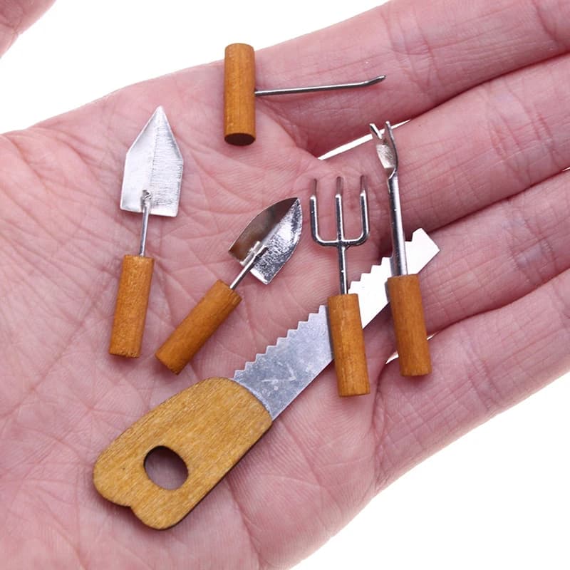 6 Pz/set Casa Delle Bambole In Miniatura Simulazione Strumenti di Fattoria 1:12 Mini Casa di Bambola Giardinaggio Multi Attrezzi Agricoltura Set Bambini Pulizia Giocattoli-Giocattolo
