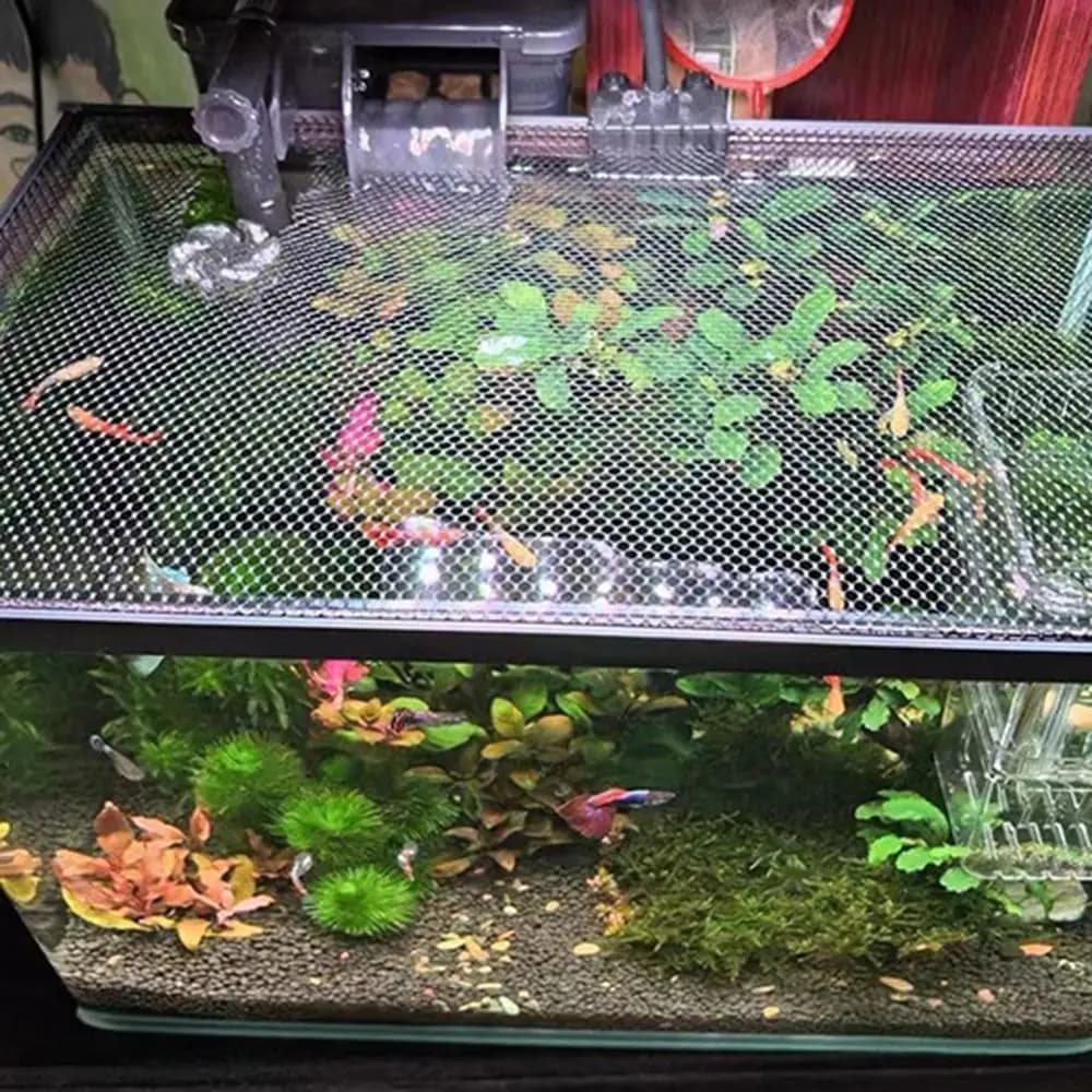 Durable Magnetic Fish Tank Lid Cover DIY Easy Installation Aquarium Anti-jump Net Turtle Tank Net Fish Tank