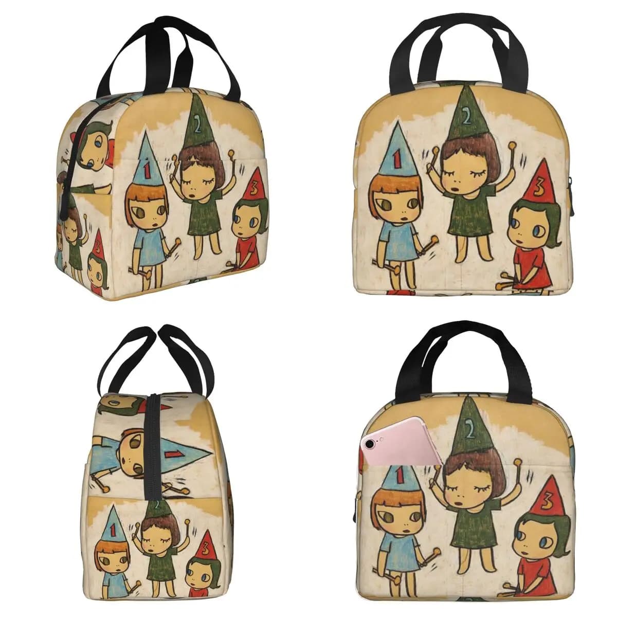 Funny Yoshitomo Nara Insulated Lunch Bag for Women Office Cooler Thermal Food Box Tote Portable Lunch Boxes Container