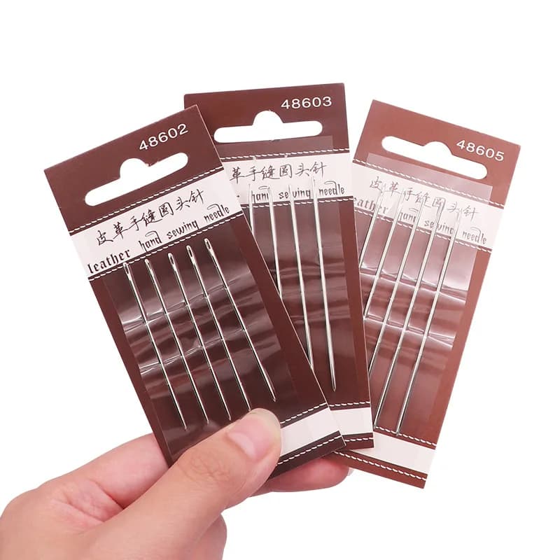 300 Set 5 Pz/set Grande Occhio Romo Aghi Per Cucire Artigianali In Pelle A Punta Rotonda Filo Per Maglieria In Pelle Accessori Per Utensili Fatti A Mano