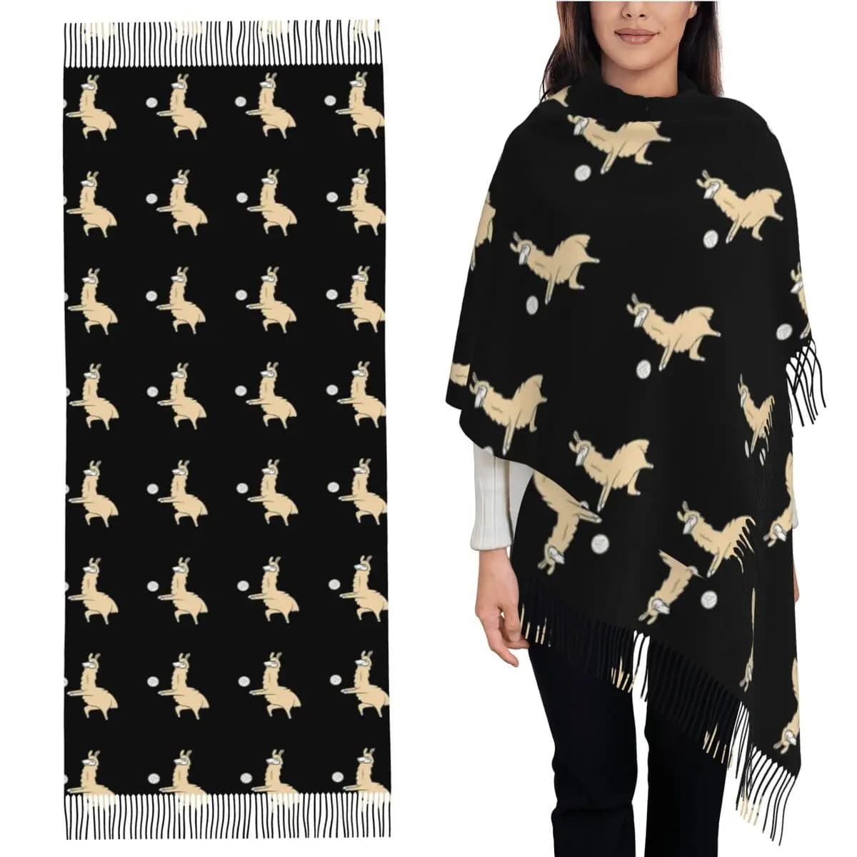 Volleyball - Lama Plays Volleyball scarf Woman Boots and soft and warm stoles Great autumn winter shawl
