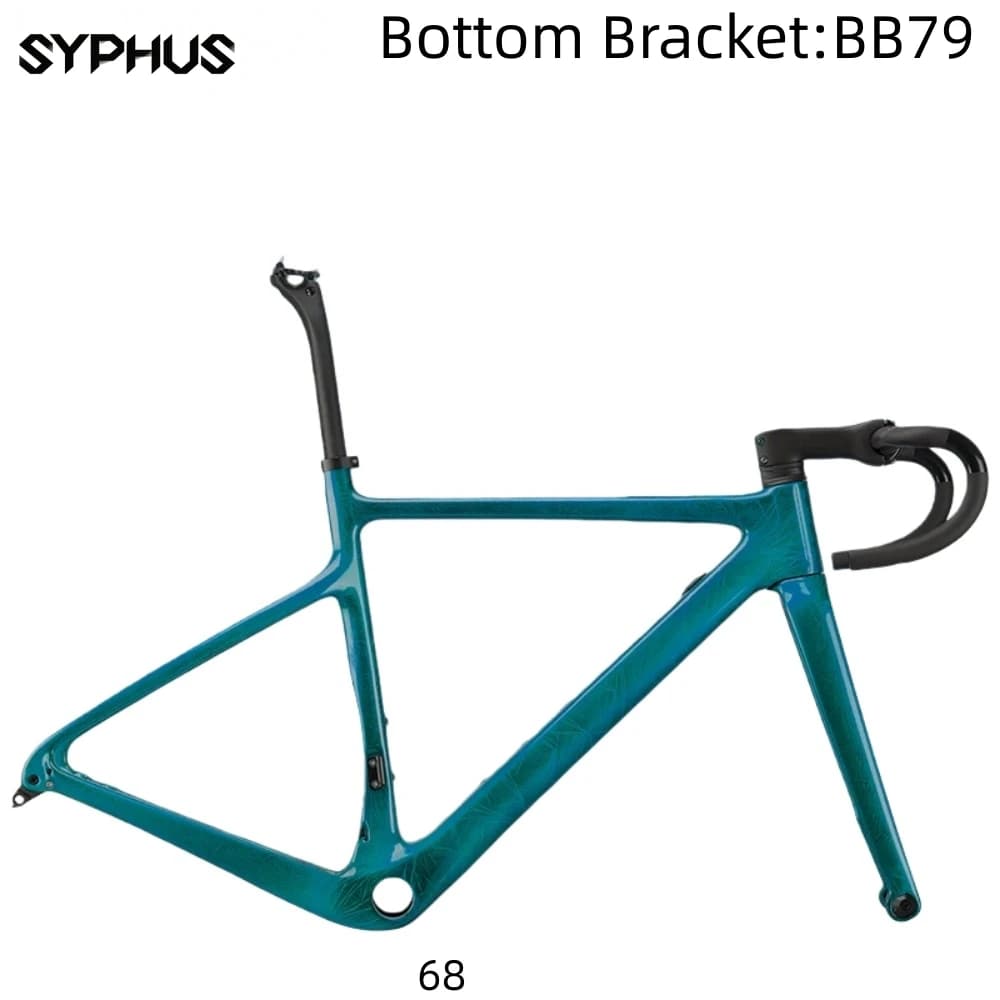 Telaio Bici da Corsa Syphus NUOVO in Carbonio 48 51 54 56 58cm BB79 Freno a Disco Ultraleggero con Reggisella - Componenti Ciclismo