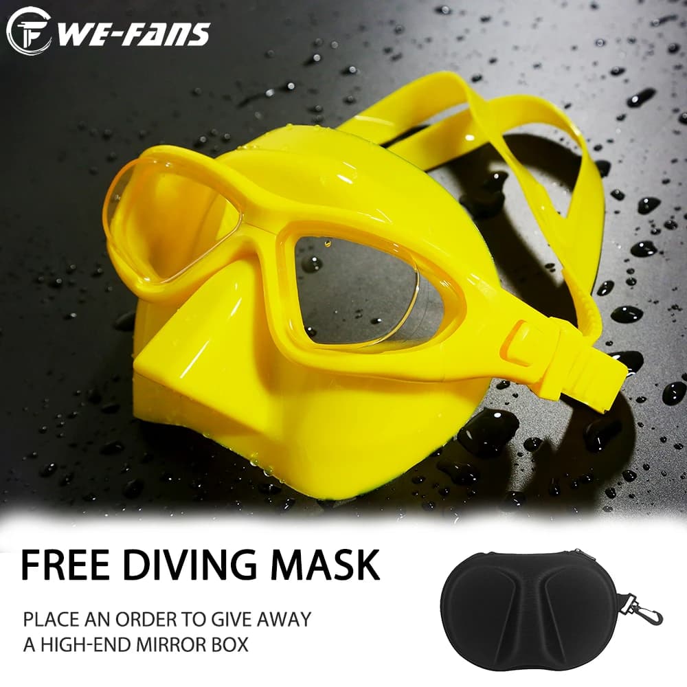 Free Diving Masks at Low Volume, Underwater Mask and Mouths, Diving Glasses, Easy Breathing Tube Set, Diving Equipment