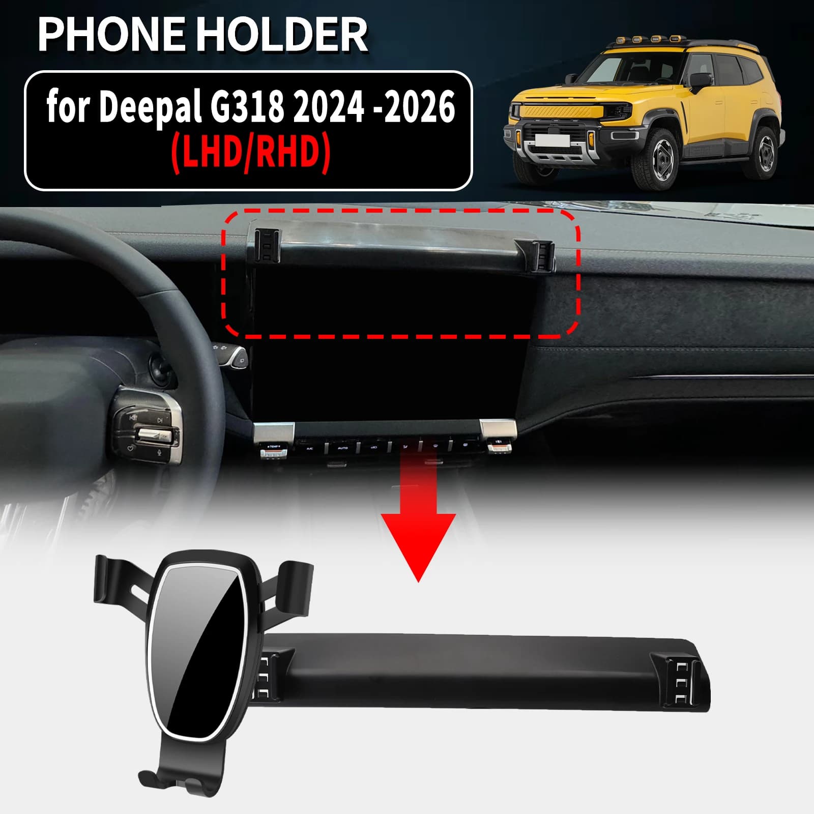 Supporto per telefono specifico per veicoli Changan Shenlan Deepal G318 2024-2026 RHD LHD, supporto GPS per auto, facile da installare, accessori auto