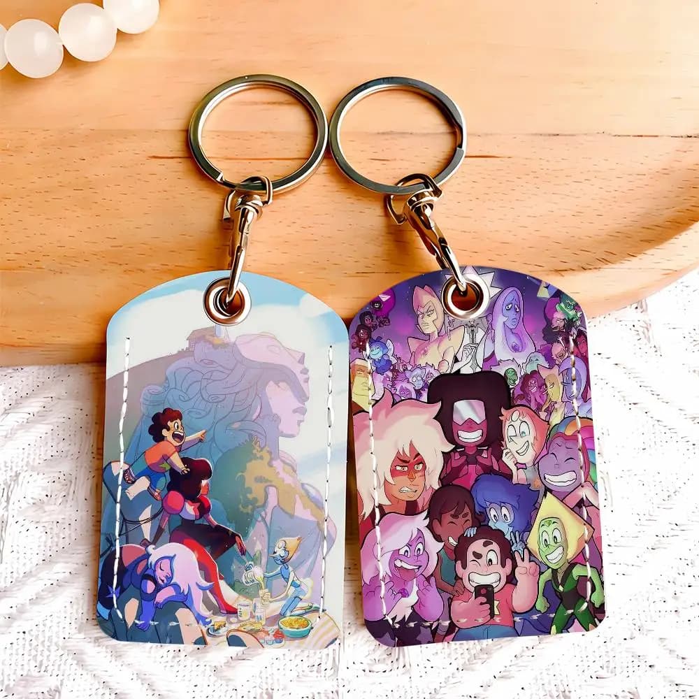 Keyring with Card Holder Steven Universe, Protective Case for Keys and Locks, Security Gift